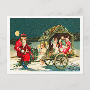Old Santa Claus with Jesus, Religious Postkarte