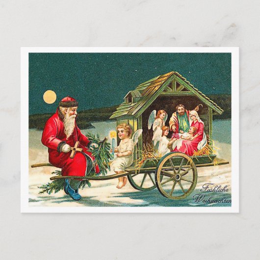 Old Santa Claus with Jesus, Religious Postkarte (Vorderseite)