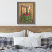 Old Santa Fe Window and Holly Hocks  Leinwanddruck (Insitu (Schlafzimmer))
