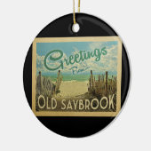 Old Saybrook Beach Vintage Travel Keramik Ornament (Links)