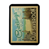 Old Saybrook Beach Vintage Travel Magnet (Vertikal)