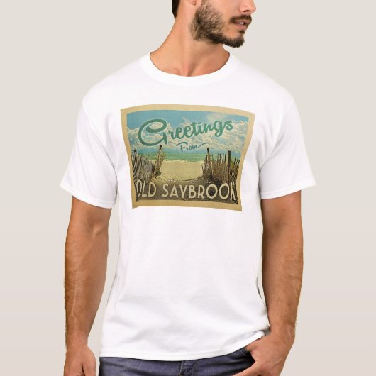 Old Saybrook Beach Vintage Travel T-Shirt (Vorderseite)