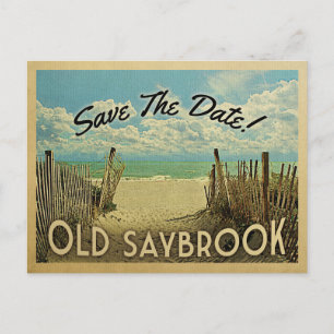 Old Saybrook Connecticut Save The Date Vintage Ankündigungspostkarte