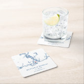 Old Saybrook CT Map Navy Blue Wedding Rechteckiger Pappuntersetzer (Vor Ort)