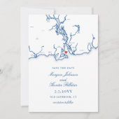 Old Saybrook CT Map Wedding QR Code Save The Date (Vorderseite)