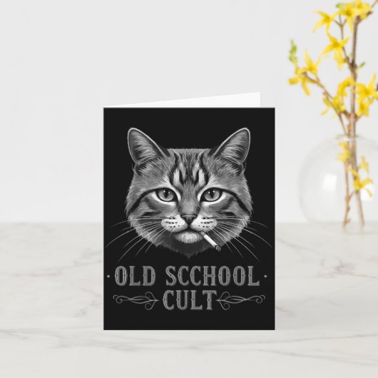 Old Scchool Cult Funny Cat For Cool People And - F Karte (Gelbe Blume)