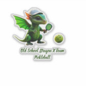 Old Schook Dragon X Pickleball Team Kids Aufkleber (Vorderseite)