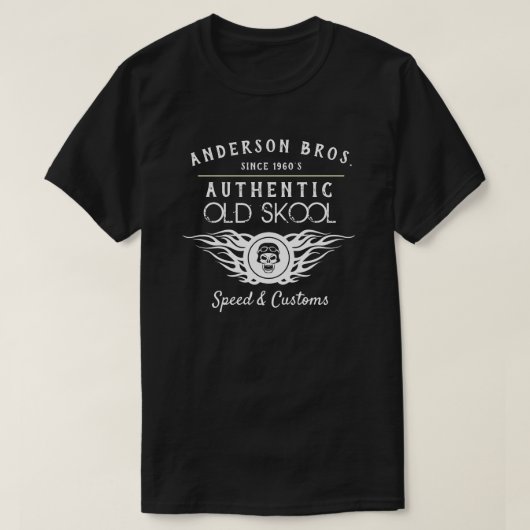 Old School Any Name Speed & Customs Motorräder T-Shirt (Design vorne)