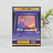 Old School Arcade Videogame Einladung (Stehend Vorderseite)
