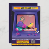 Old School Arcade Videogame Einladung (Vorne/Hinten)