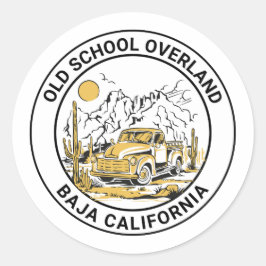 Old School Baja Overland Runder Aufkleber