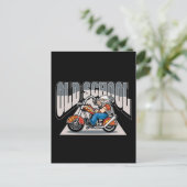 Old School Biker Postkarte (Stehend Vorderseite)