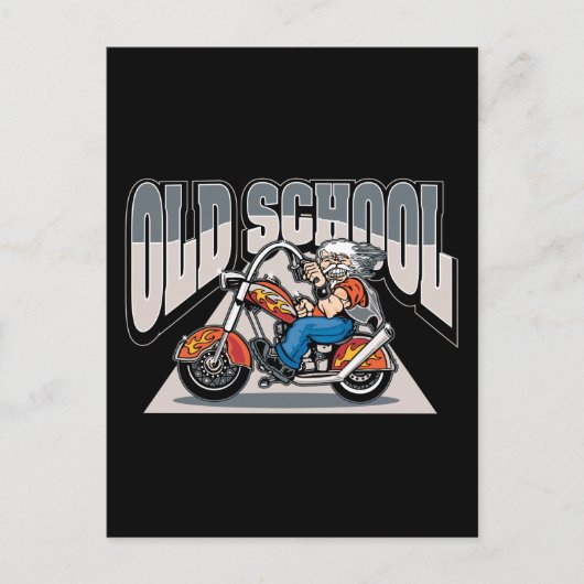 Old School Biker Postkarte (Vorderseite)