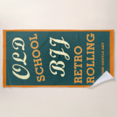 Old School BJJ Retro Rolling gym Strandtuch (Vorderseite)