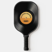 Old School Black Vinyl Record Phonograph Pickleball Schläger (Vorderseite)