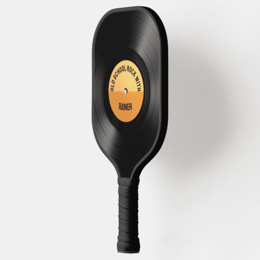 Old School Black Vinyl Record Phonograph Pickleball Schläger (Links)