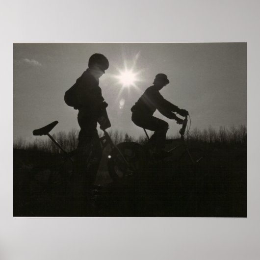 Old School BMX drucken, Silhouette, zwei Themen Poster (Vorne)