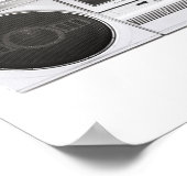 Old School Boombox Radio Poster (Ecke)