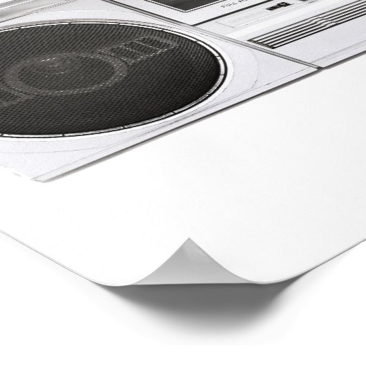 Old School Boombox Radio Poster (Ecke)