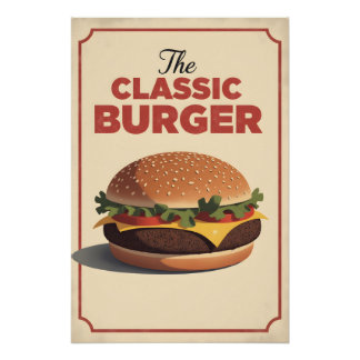 Old-School-Burgerposter – Retro-Wandkunst für Lebe Poster