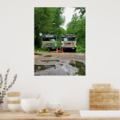 Old School Buses Foto Poster (Küche)