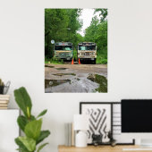 Old School Buses Foto Poster (Heimbüro)