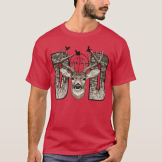 Old School Camo Papa Jagd Camouflage Hirsch Vatert T-Shirt