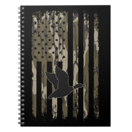 Old School Camouflage Duck Junting American USA Fl Notizblock