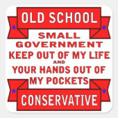 Old School Conservative Quadratischer Aufkleber (Vorderseite)