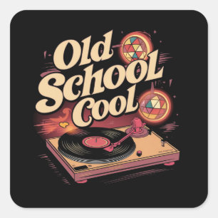 Old School Cool (2) Quadratischer Aufkleber