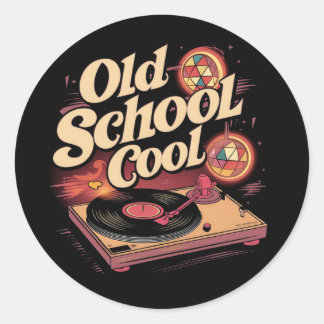 Old School Cool (2) Runder Aufkleber