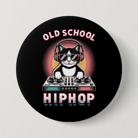 Old School Cool Cat DJ Button (Vorderseite)