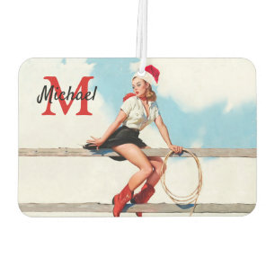 Old School Cowgirl Weihnachtsgeschenk für ihn Autolufterfrischer