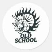 Old School Dinosaur Funny Sticker (Vorderseite)