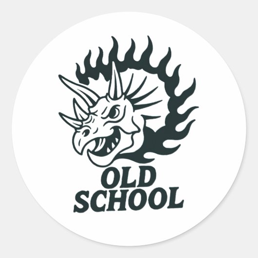 Old School Dinosaur Funny Sticker (Vorderseite)