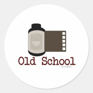 Old School Film Fan Runder Aufkleber