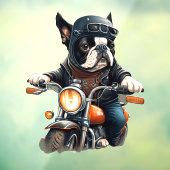 Old School French Bulldog Lil Biker Typ Fensteraufkleber (Blatt 3)