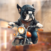 Old School French Bulldog Lil Biker Typ Fensteraufkleber (Blatt 2)