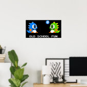 Old School Fun - Blubble Bobble - Bub and Bob - A Poster (Heimbüro)