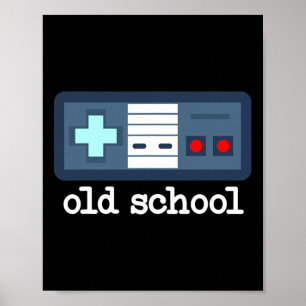 Old School Gamer 80's Men's Vintag Retro Video Ga Poster