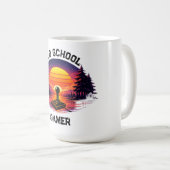 Old School Gamer Retro-Strand-Kunst Kaffeetasse (VorderseiteRechts)
