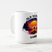 Old School Gamer Retro-Strand-Kunst Kaffeetasse (Vorderseite Links)