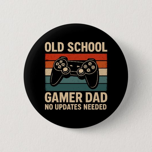 Old School Gamer Vater Retro Controller Button (Vorderseite)