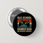 Old School Gamer Vater Retro Controller Button (Vorne & Hinten)