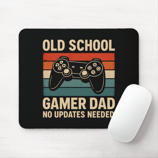 Old School Gamer Vater Retro Controller Mousepad (Mit Mouse)