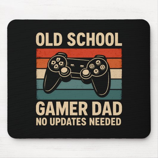 Old School Gamer Vater Retro Controller Mousepad (Vorne)