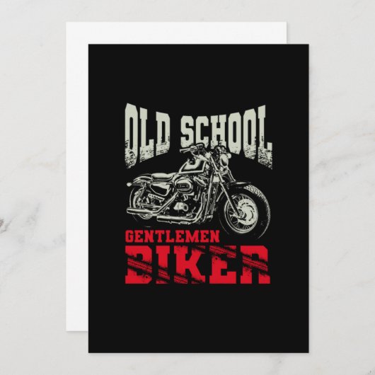 Old School Gentlemen Biker Motorrad Einladung (Vorne/Hinten)