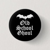 Old School Ghoul Goth Bat Button (Vorderseite)