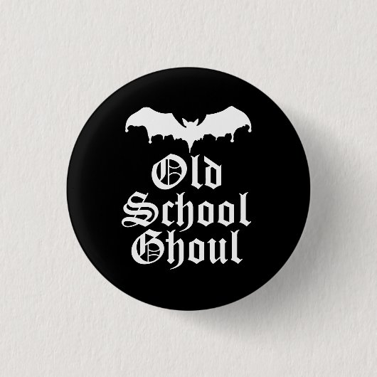 Old School Ghoul Goth Bat Button (Vorderseite)