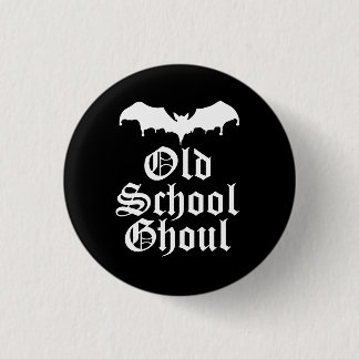Old School Ghoul Goth Bat Button